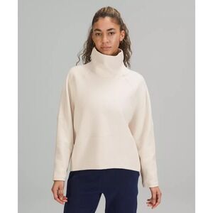 NWT Lululemon Textured Funnel Neck Pullover Sweater Womens Size 16 Ivory White